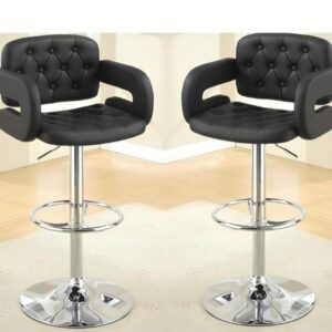 Adjustable leather bar stool
