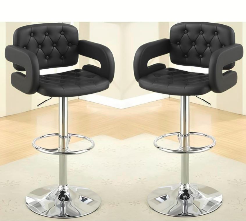 Adjustable leather bar stool